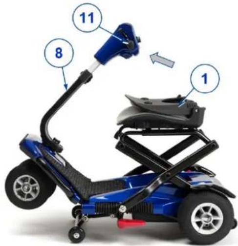 Vermeiren Sedna Premium - Scooter auseinanderklappen und Antrieb verbinden - 4