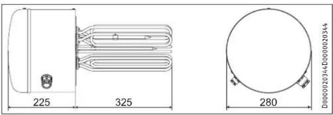 STIEBEL ELTRON FCR 28120 E - Formaat, dompeldiepten en aansluitingen - 1