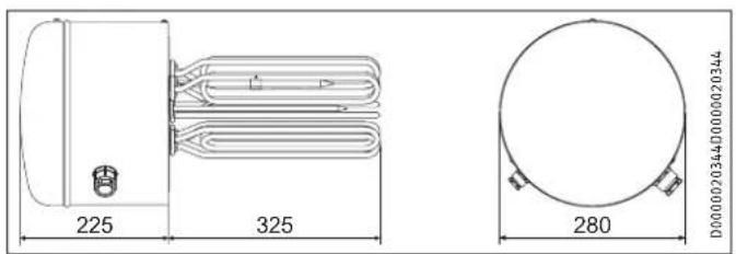 STIEBEL ELTRON FCR 28120 E - Rozměry, hloubka ponoru a prípojky - 1