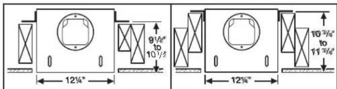 9 1/2" to 10 1/2" 12 1/4" 12 3/4" to 11 3/4"