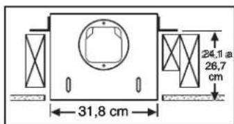 31,8 cm 24,1 a 26,7 cm