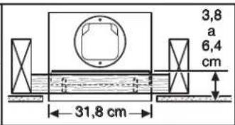 3,8 a 6,4 cm 31,8 cm