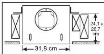 31,8 cm 24,1 a 26,7 cm