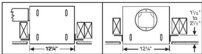 12¾" 12¾" 1½" to 2½"