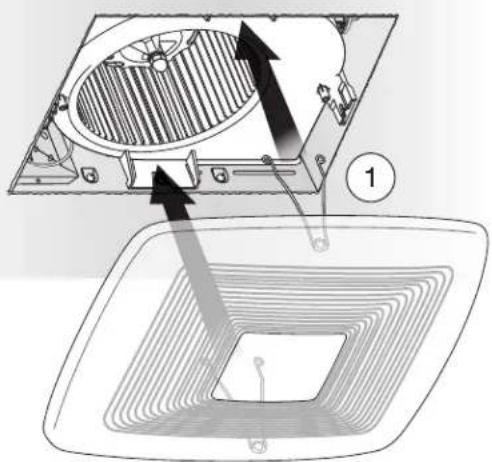 Diagram showing airflow or heat transfer in a device with labeled components and directional arrows