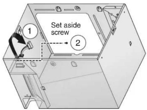 1 Set aside screw 2