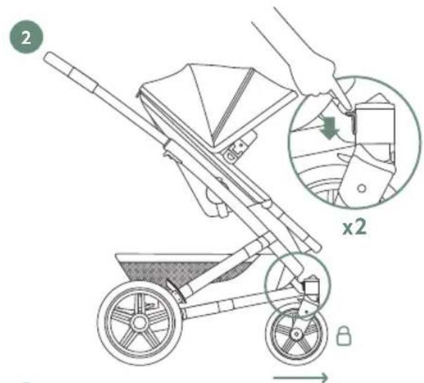 Joolz Geo³ - Zusammenklappen mit Sitz - comment plier la poussette - 2