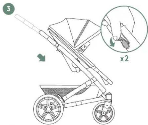 Joolz Geo³ - Zusammenklappen mit Sitz - comment plier la poussette - 3