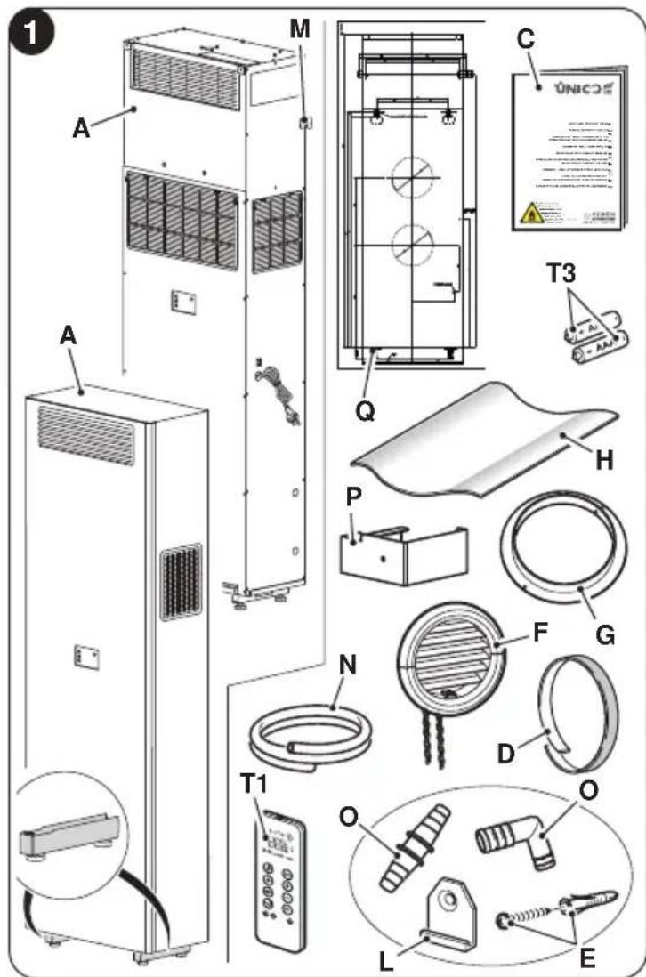 OLIMPIA SPLENDID Unico Vertical 35 HP - - LIST OF THE COMPONENTS SUPPLIED - 1