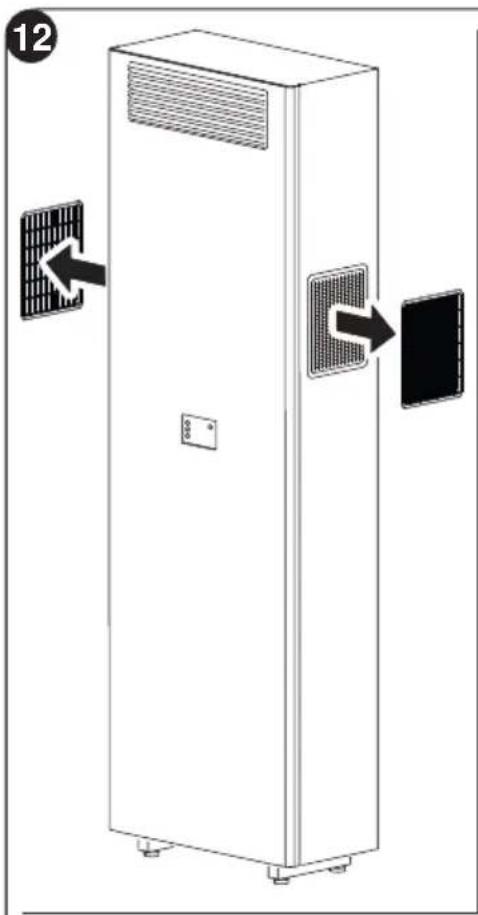 OLIMPIA SPLENDID Unico Vertical 35 HP - - Reiniging van het luchtfilter - 1