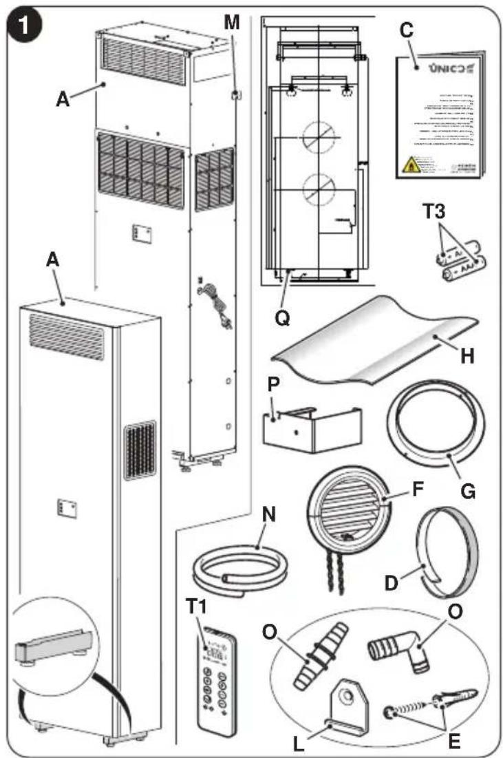 OLIMPIA SPLENDID Unico Vertical 35 HP - - SEZNAM KOMPONENTU DODÁVANÉCH SPOLU SE SPOTřEBICEM - 1