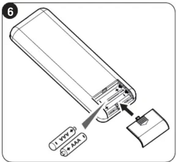 OLIMPIA SPLENDID Unico Vertical 35 HP - - Introducerea bateriilor (fig. 6) - 2