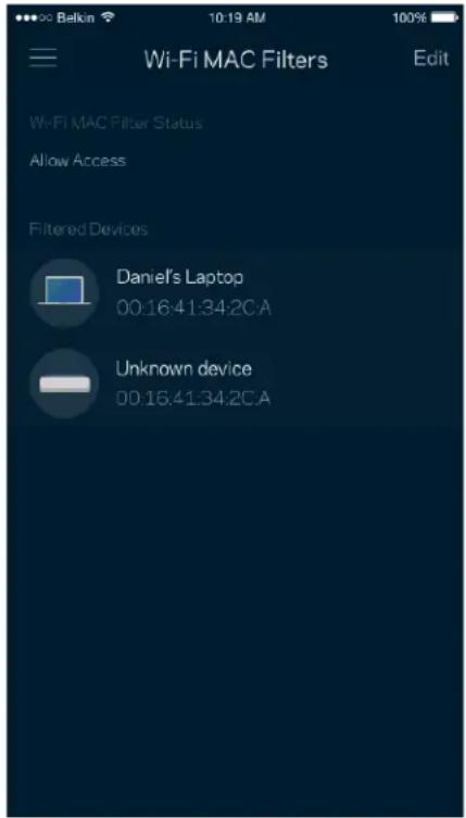 LINKSYS Atlas Pro 6 MX5502 - Wi-Fi MAC Filters (DiItpa MAC aoupauou - 1