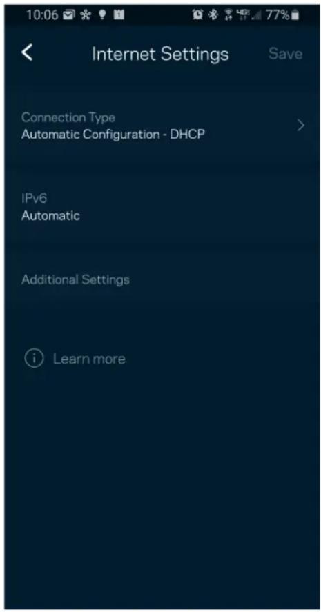 LINKSYS Atlas Pro 6 MX5502 - Internet Settings - 1