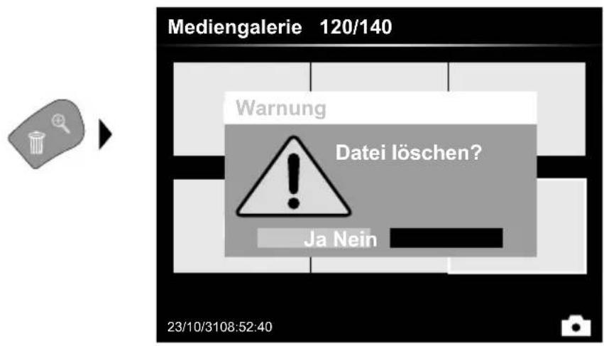 Laserliner VideoInspector XXL - Wiedergabemodus: Aufnahme loschen - 1