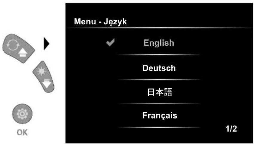 Laserliner VideoInspector XXL - Tryb konfiguraksi: Zmiana jezyka (EN, DE, JP, FR, IT, PT, ES, NL) - 1