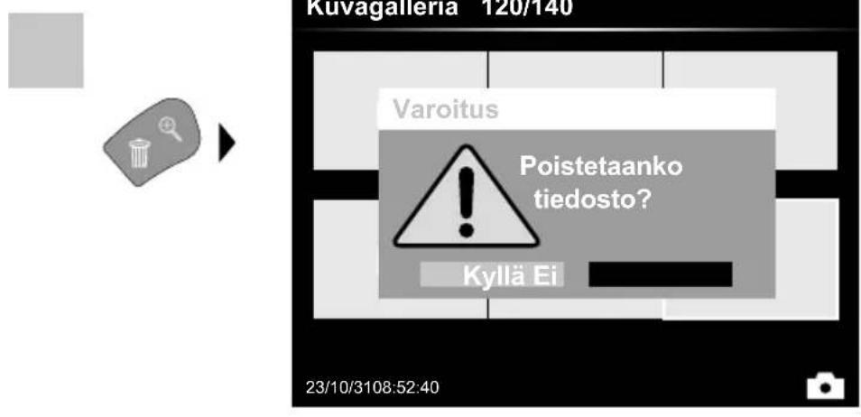 Laserliner VideoInspector XXL - Toistotila: Tallenteen poistaminen - 1