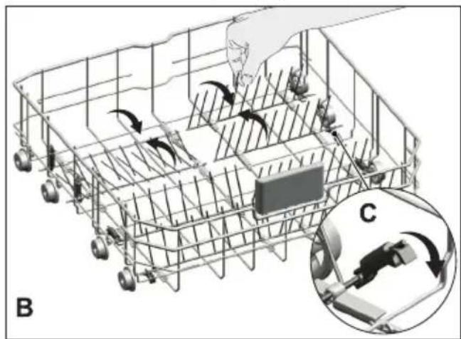 TEKA DFI 46750 - Picots rabattables du panier inférieur - 2