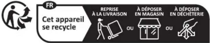TCL 75C6K - Informations pour les utilisateurs sur l'élimination des batteries et apparciels usés [Union française] - 1
