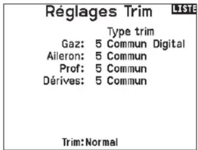 SPEKTRUM NX7e+ - Throttle Trim Type (Type de trim des gaz) - 1