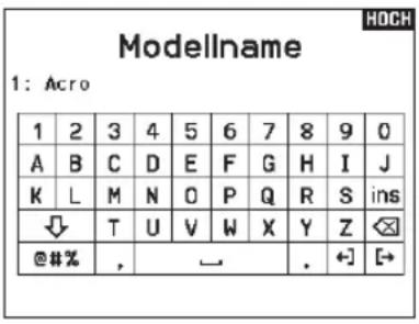 SPEKTRUM NX7e+ - Modellname - 1