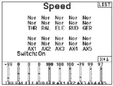SPEKTRUM NX7e+ - To adjust the Speed: - 1