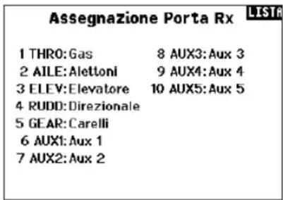SPEKTRUM NX7e+ - Assegnazione porte RX - 2