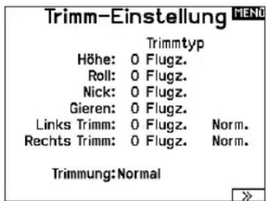 SPEKTRUM NX7e+ - Trimmungseinstellung (Funktionsliste) - 1