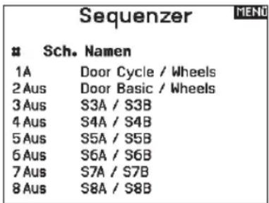 SPEKTRUM NX7e+ - Das Sequenzermenü - 1