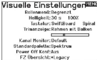 SPEKTRUM NX7e+ - Visuelle Einstellungen - 1