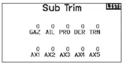 SPEKTRUM NX7e+ - Sub-Trim - 1