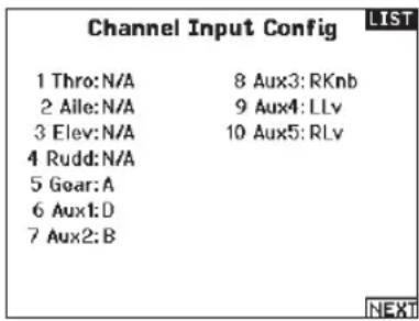 SPEKTRUM NX7e+ - Rx Port Assignments - 1