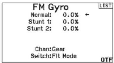 SPEKTRUM NX7e+ - Gyro (Function List) - 1