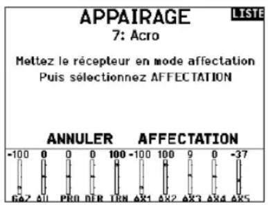 SPEKTRUM NX7e+ - Affectation - 1