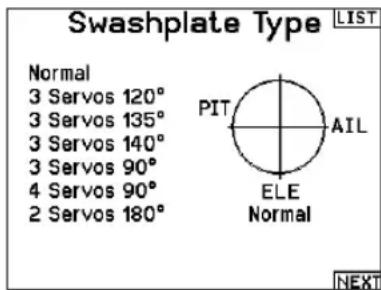 SPEKTRUM NX7e+ - Swash Type (System Setup) - 1