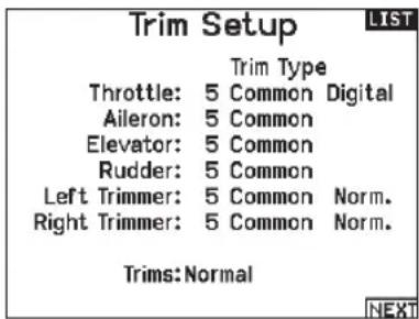 SPEKTRUM NX7e+ - Throttle Trim Type - 1