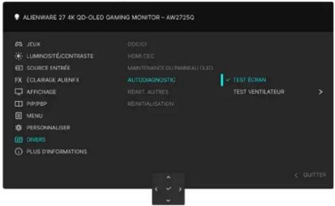 ALIENWARE AW2725Q - Diagnostiques intégrés - 1