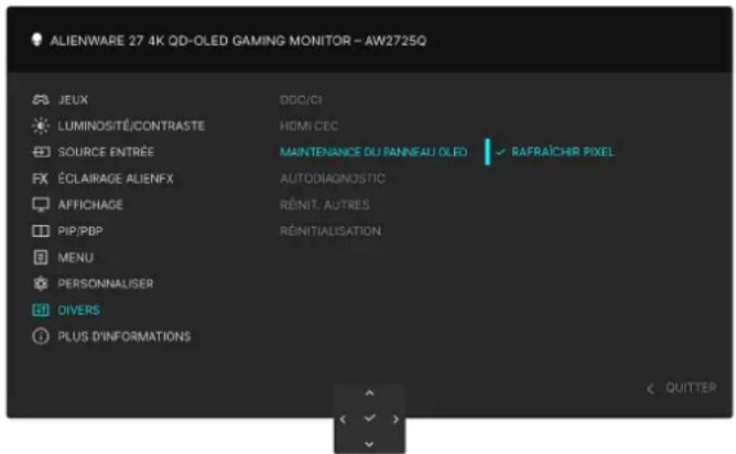 ALIENWARE AW2725Q - MAINTENANCE DU PANNEAU OLED - 1