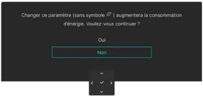ALIENWARE AW2725Q - Messages d'avertissement OSD - 5