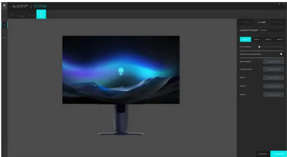 ALIENWARE AW2725Q - Ajuster les fonctions de jeu avancées - 1