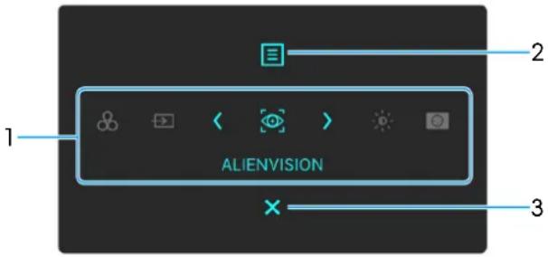 ALIENWARE AW2725Q - Accès au Lanceur de menu - 1