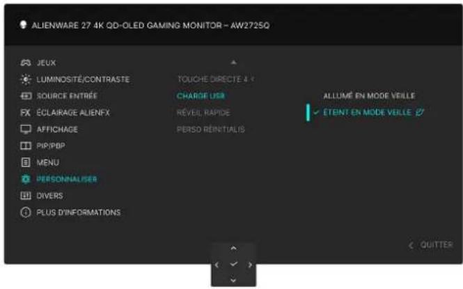 ALIENWARE AW2725Q - Icône Menu et sous-menu Description - 2