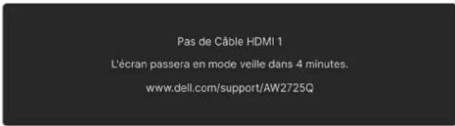 ALIENWARE AW2725Q - Messages d'avertissement OSD - 9