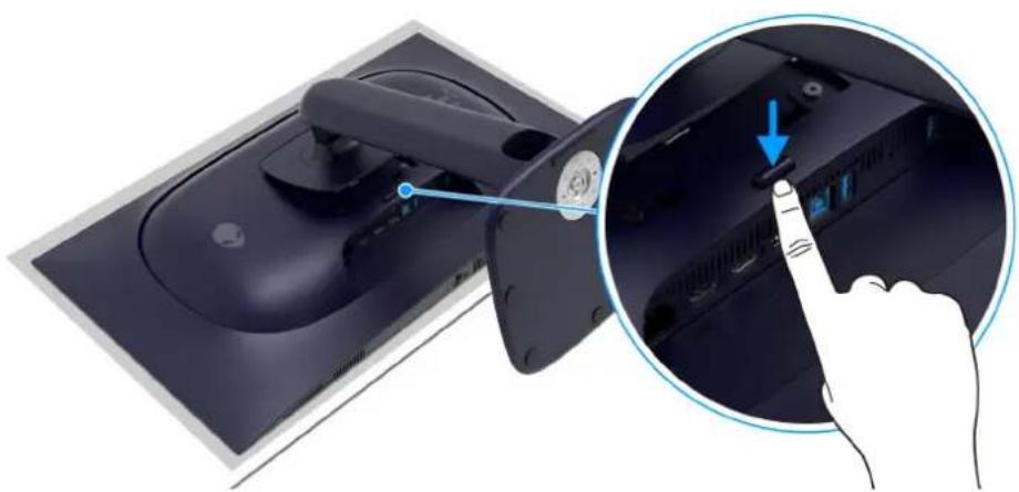 ALIENWARE AW2725Q - Pour enlever le pied : - 1