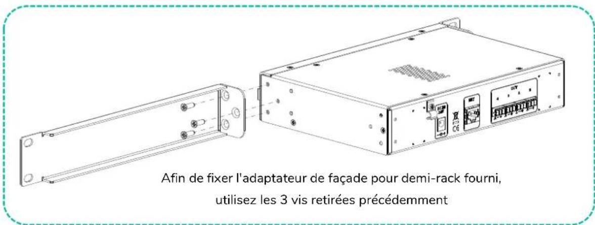 Ecler BOB04 - Montage de l'adaptateur pour demi-rack - 2
