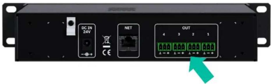 Ecler BOB04 - Connexions de sortie audio - 1