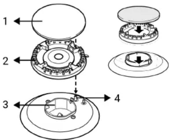 BEKO FBE63131WCS - Assemblage des pieces des brûleurs - 1