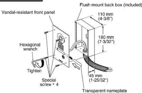 Aiphone JPDA - Inserting the transparent nameplates - 2