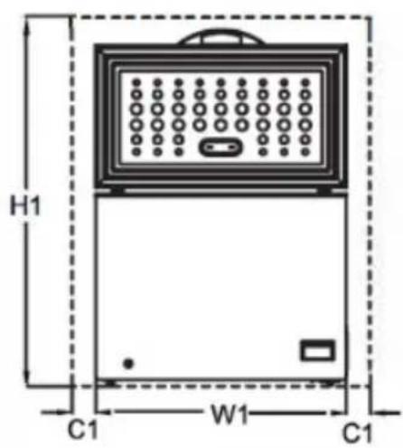Exquisit GT200HE040CW - Dimensions de l'espace nécessaire - 1