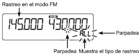 ICOM IC2730E - Modo de recepcion durante un rastreo - 1
